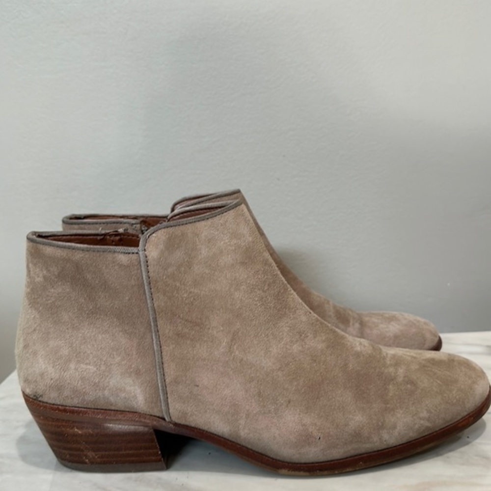 SAM EDELMAN PETTY CONTRAST TRIM BLOCK HEEL ANKLE BOOTS SIZE 8.5‎